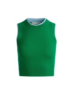 ARACELI TWO TONE CASHMERE TANK