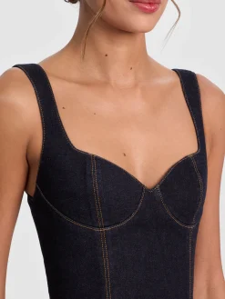AVA SWEETHEART DENIM BUSTIER