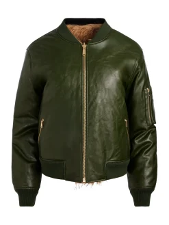 BECKY REVERSIBLE FAUX FUR BOMBER JACKET