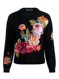 BELVA FLORAL JACQUARD CREWNECK