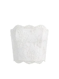 CERESI EMBELLISHED LACE BANDEAU TOP