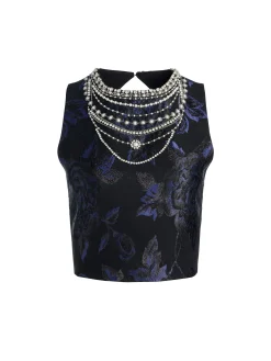 CHERRA EMBELLISHED CROP TOP