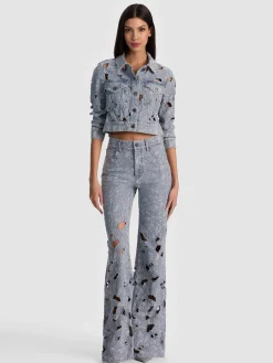 CHLOE LASER-CUT DENIM JACKET