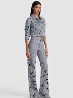 CHLOE LASER-CUT DENIM JACKET