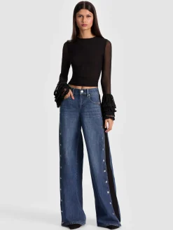 DELAINA TOP WITH RUFFLE CUFF