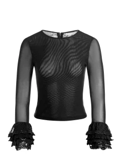 DELAINA TOP WITH RUFFLE CUFF