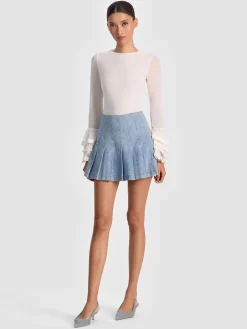 DELAINA TOP WITH RUFFLE CUFF