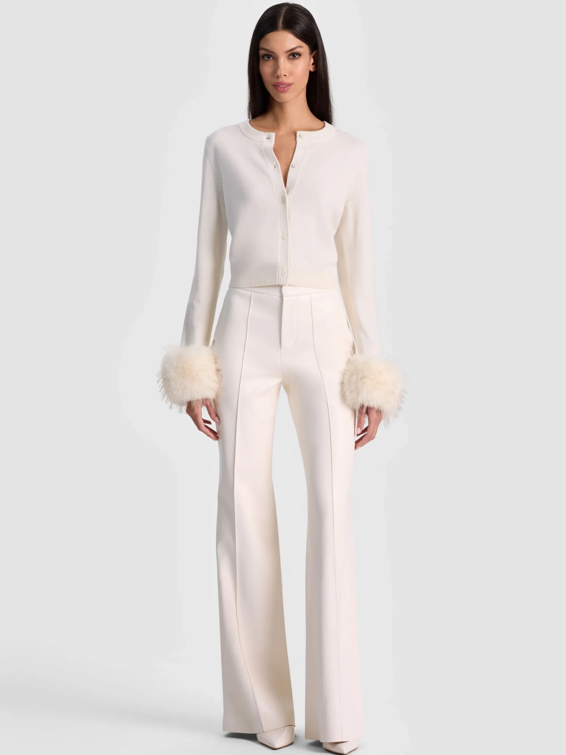 DOLLIE FAUX FUR CUFF CARDIGAN