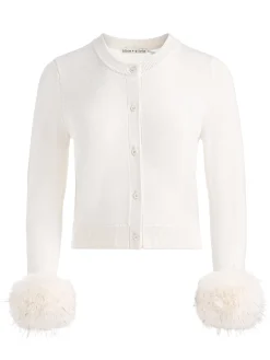 DOLLIE FAUX FUR CUFF CARDIGAN