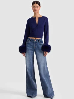 DOLLIE FAUX FUR CUFF CARDIGAN