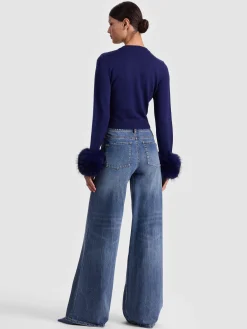 DOLLIE FAUX FUR CUFF CARDIGAN