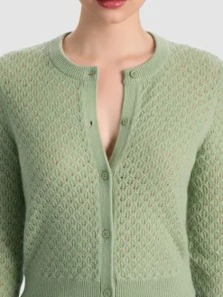 DOLLIE POINTELLE CASHMERE CARDIGAN