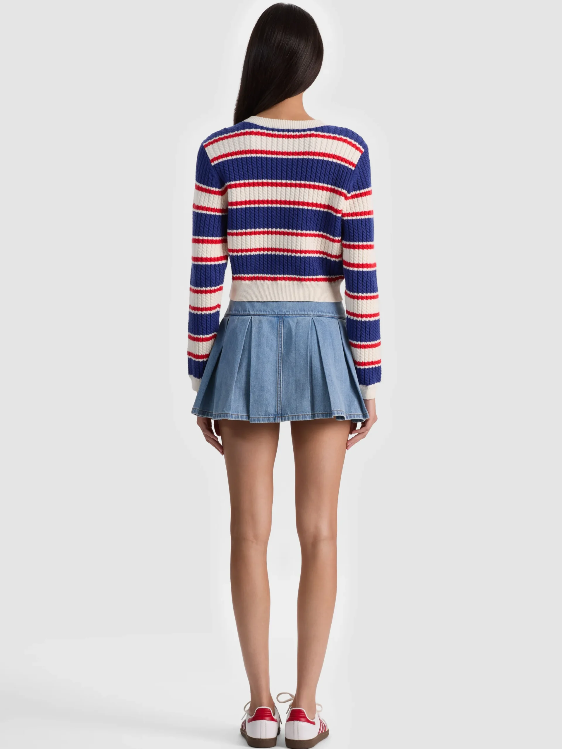 DOLLIE STRIPED CABLE CARDIGAN