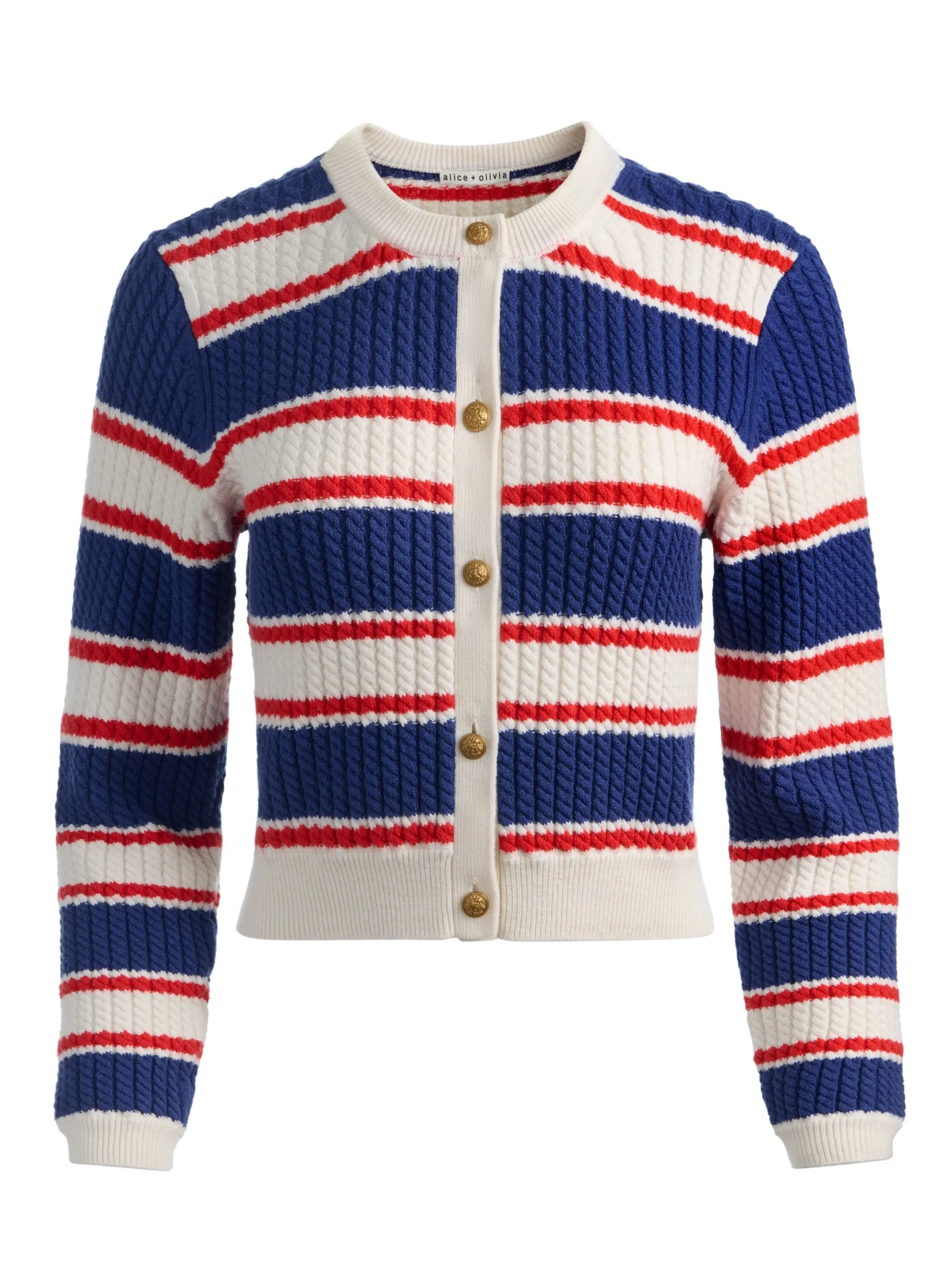 DOLLIE STRIPED CABLE CARDIGAN
