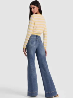 DOLLIE STRIPED CASHMERE CARDIGAN