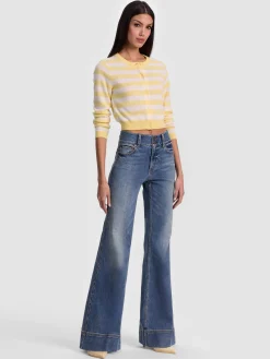 DOLLIE STRIPED CASHMERE CARDIGAN