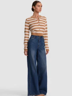 DOLLIE STRIPED CASHMERE CARDIGAN