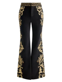 DYLAN EMBROIDERED VELVET PANT