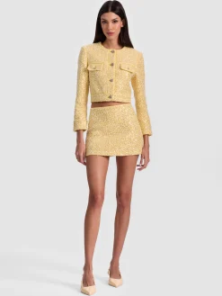 ECENIA EMBELLISHED TWEED MINI SKIRT