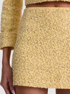 ECENIA EMBELLISHED TWEED MINI SKIRT