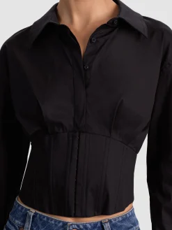EDIE CORSET BUTTON DOWN