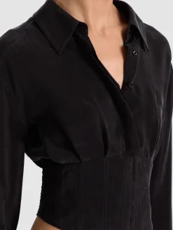 EDIE SEAMED CORSET BUTTON DOWN
