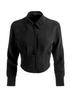 EDIE SEAMED CORSET BUTTON DOWN