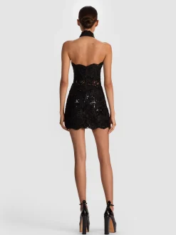 GEORGIE EMBELLISHED LACE MINI DRESS