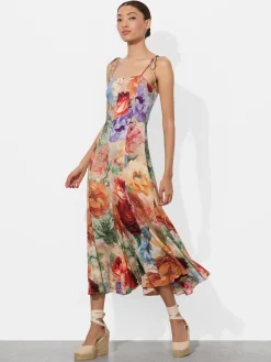 JEANETTE PANELED MIDI DRESS