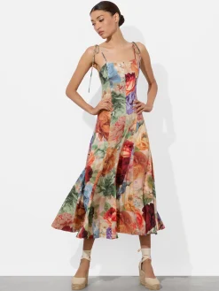 JEANETTE PANELED MIDI DRESS