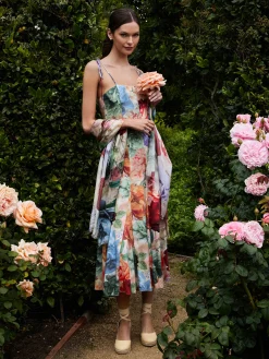 JEANETTE PANELED MIDI DRESS