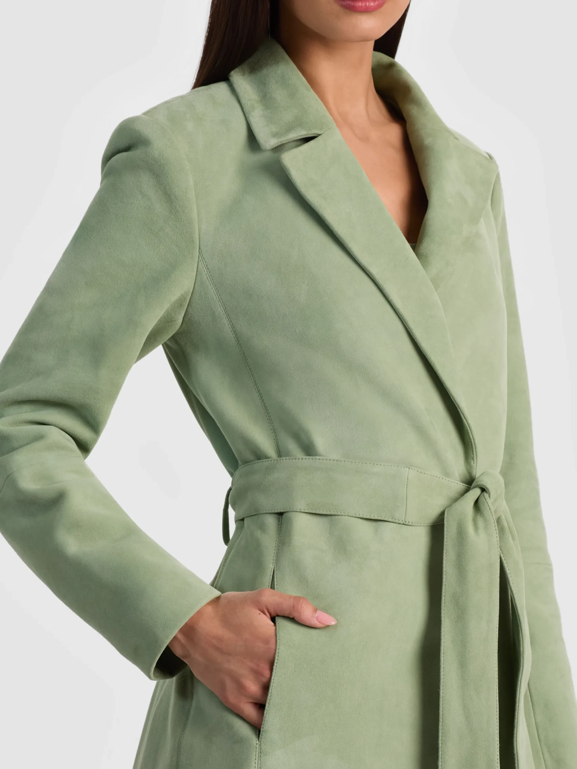 KARLEY SUEDE WRAP COAT