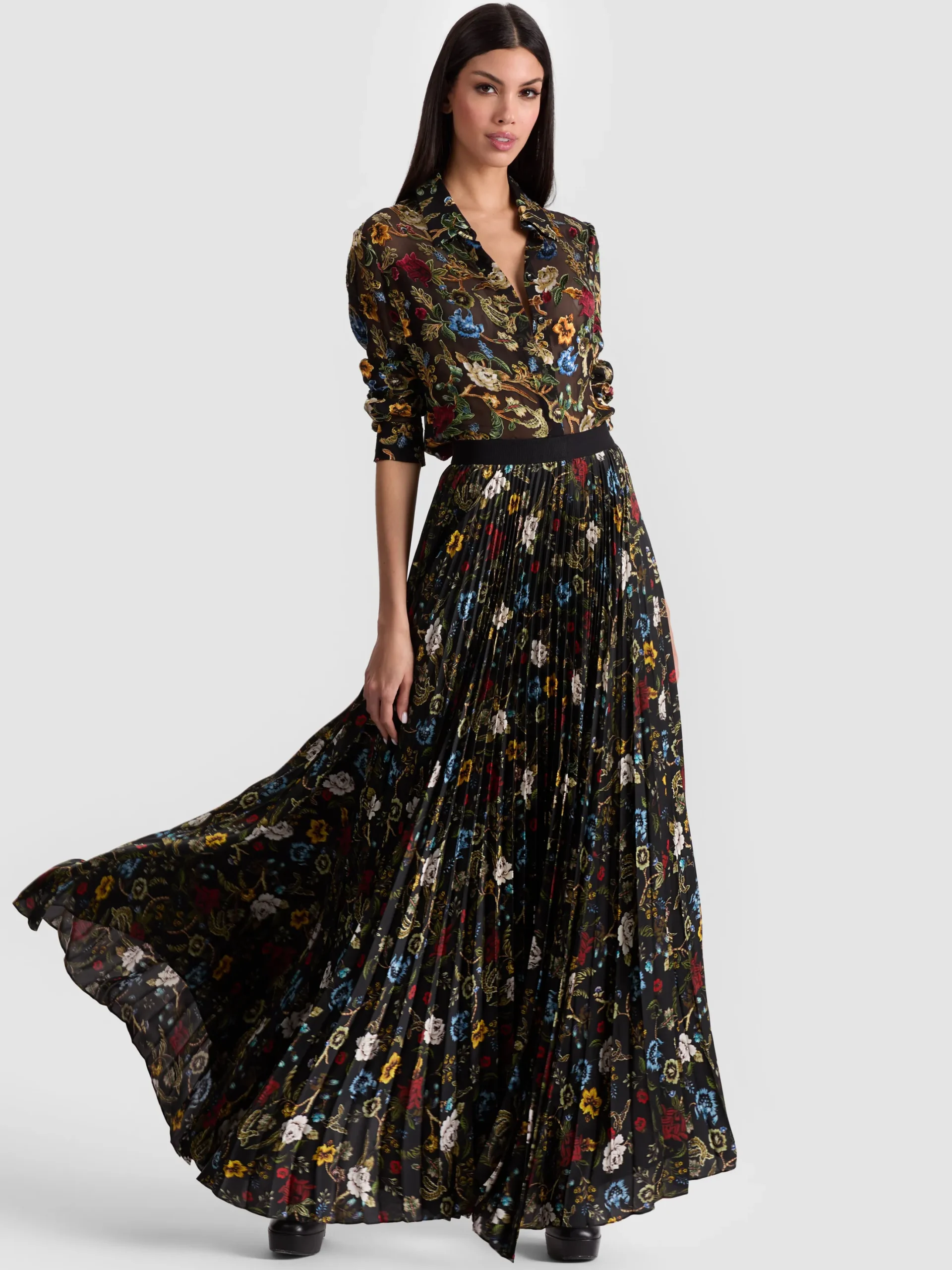 KATZ PLEATED MAXI SKIRT