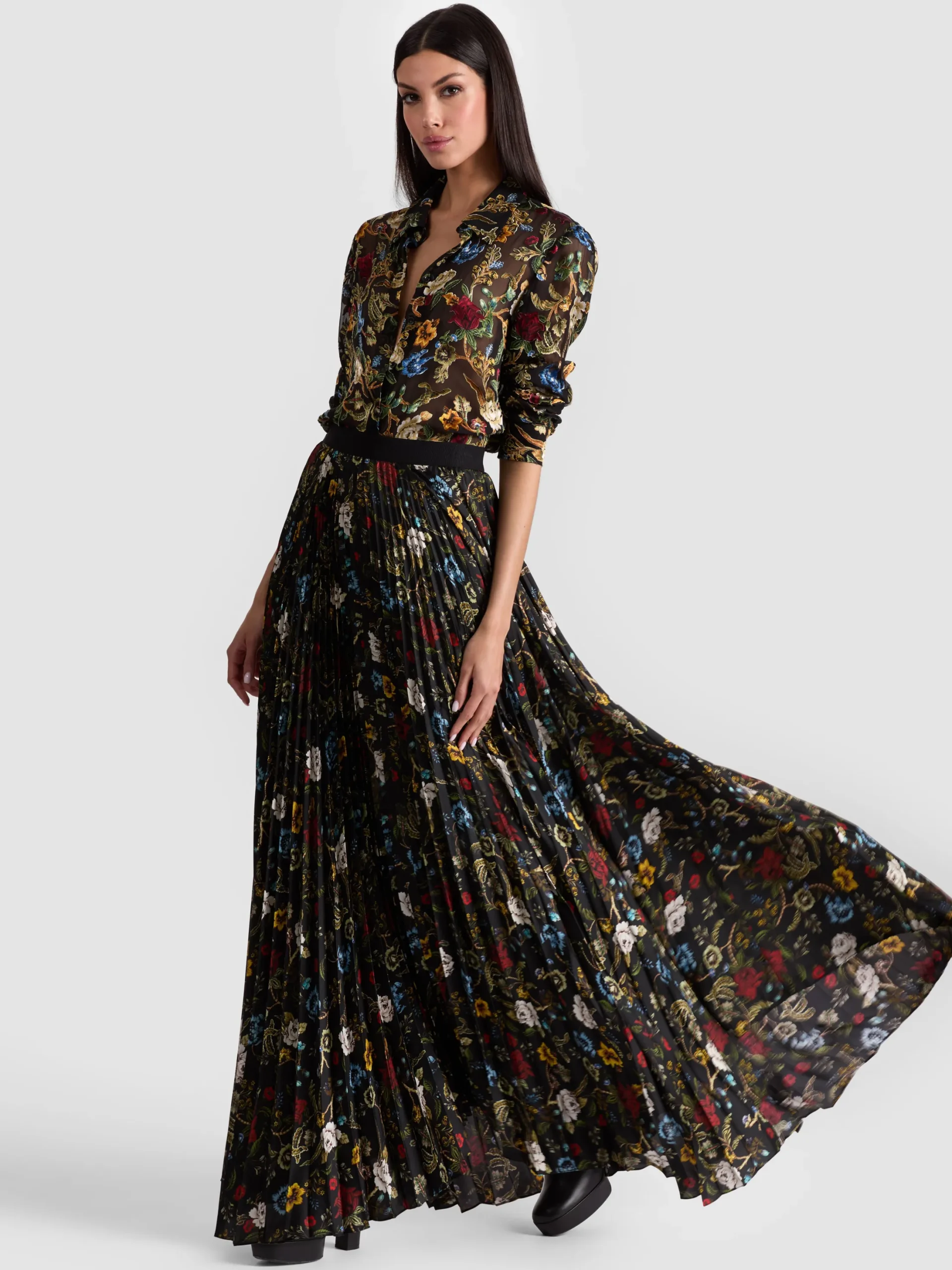 KATZ PLEATED MAXI SKIRT