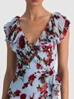 KRISTEN RUFFLE WRAP MAXI DRESS