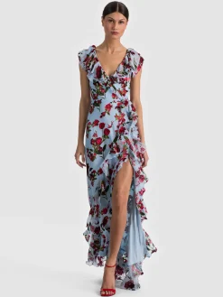 KRISTEN RUFFLE WRAP MAXI DRESS