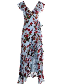 KRISTEN RUFFLE WRAP MAXI DRESS