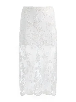 MEDINE EMBELLISHED LACE MIDI SKIRT