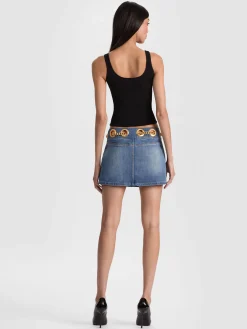 MORGANA CHAIN BELT DENIM MINI SKIRT