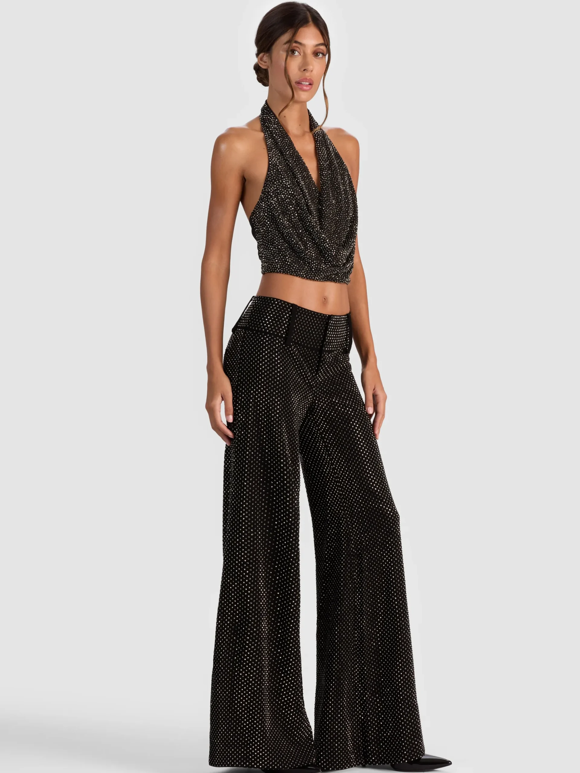 OLIVIA EMBELLISHED WIDE LEG PANT