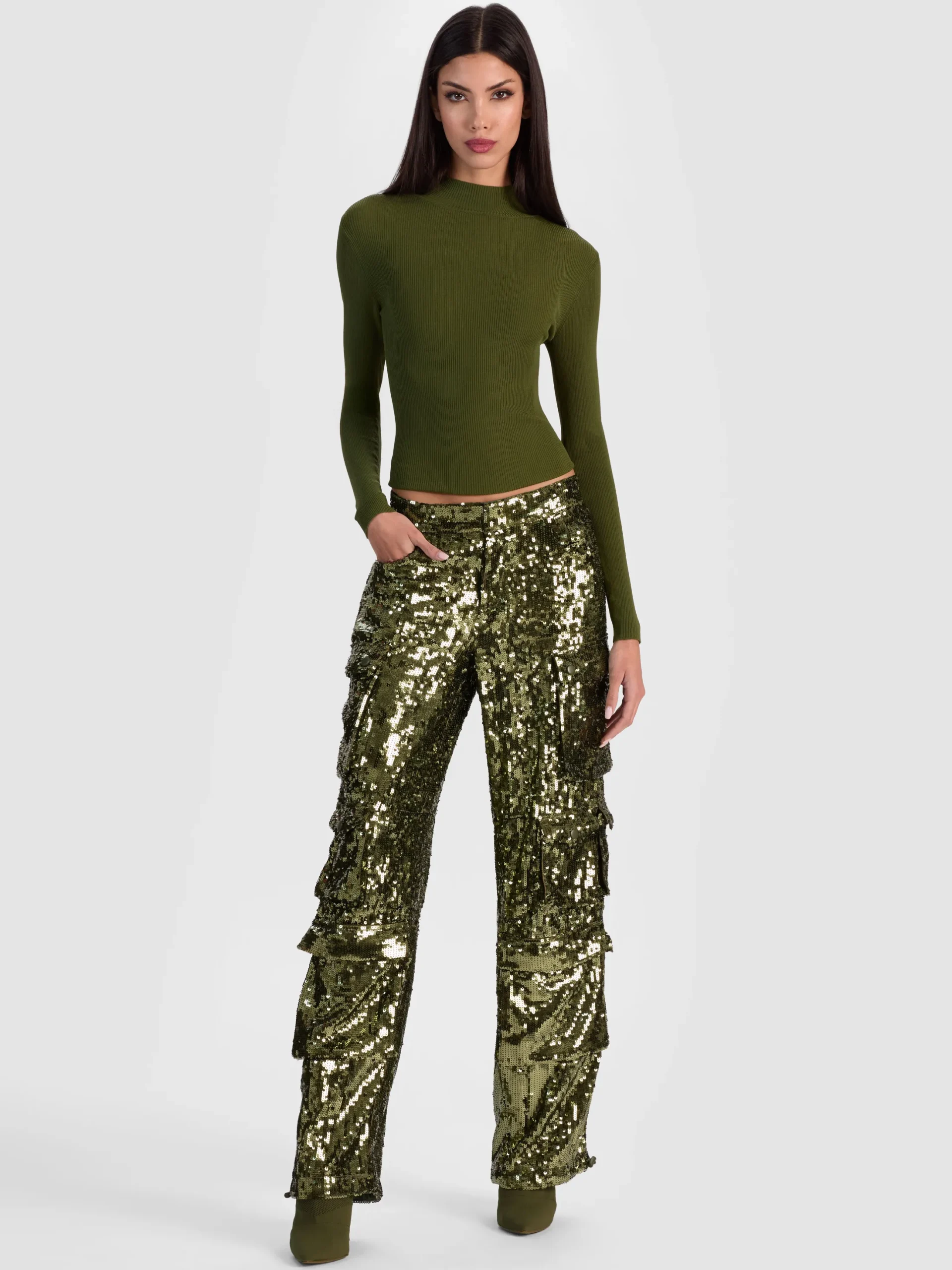 OLYMPIA SEQUIN CARGO PANT