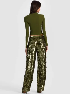 OLYMPIA SEQUIN CARGO PANT