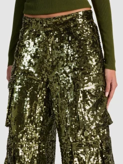 OLYMPIA SEQUIN CARGO PANT