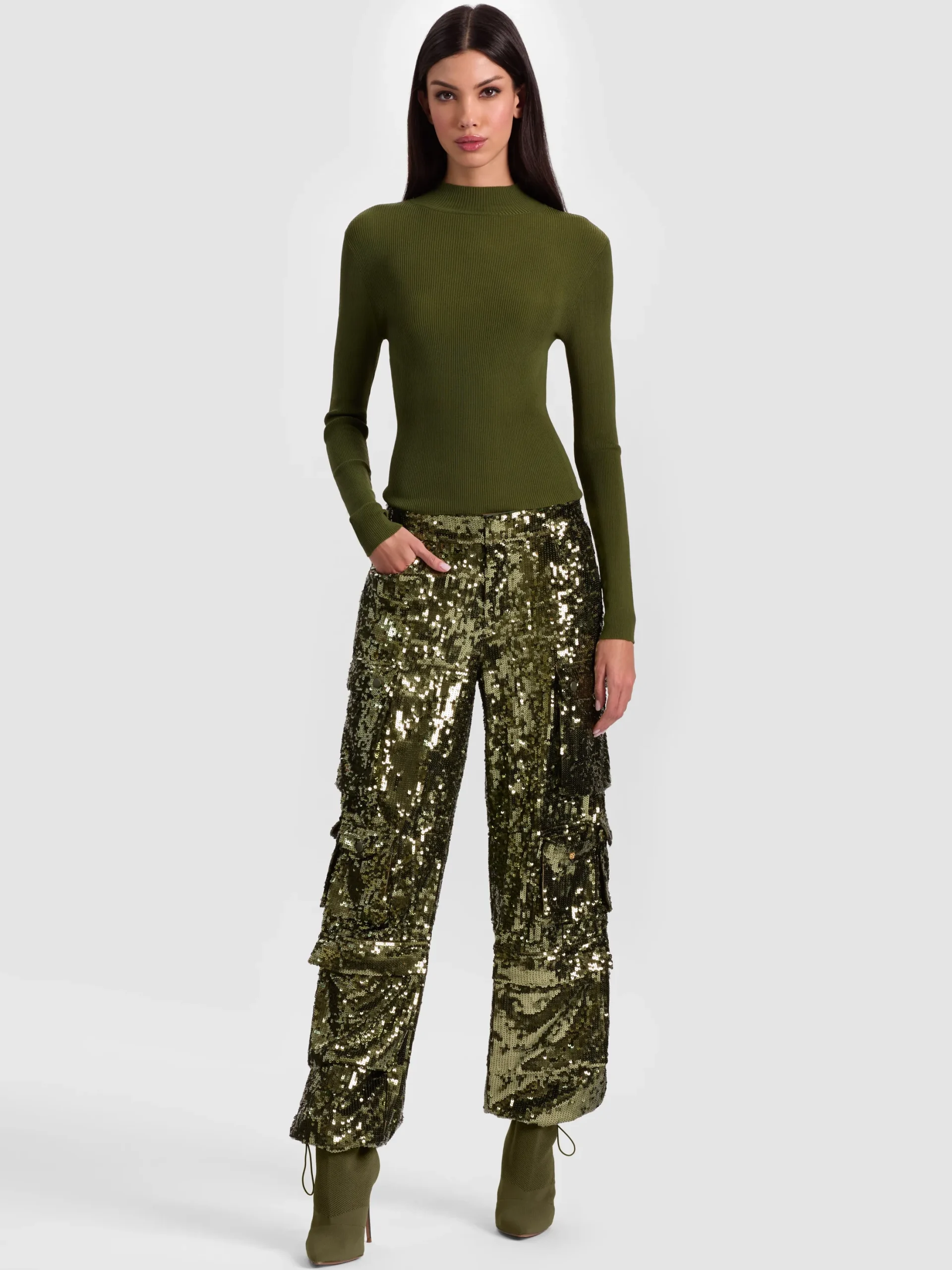 OLYMPIA SEQUIN CARGO PANT