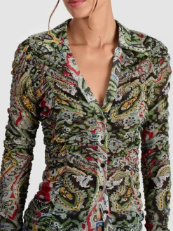 PORTIA MESH BUTTON DOWN