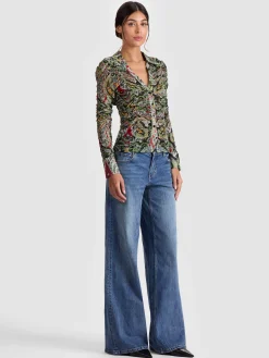 PORTIA MESH BUTTON DOWN