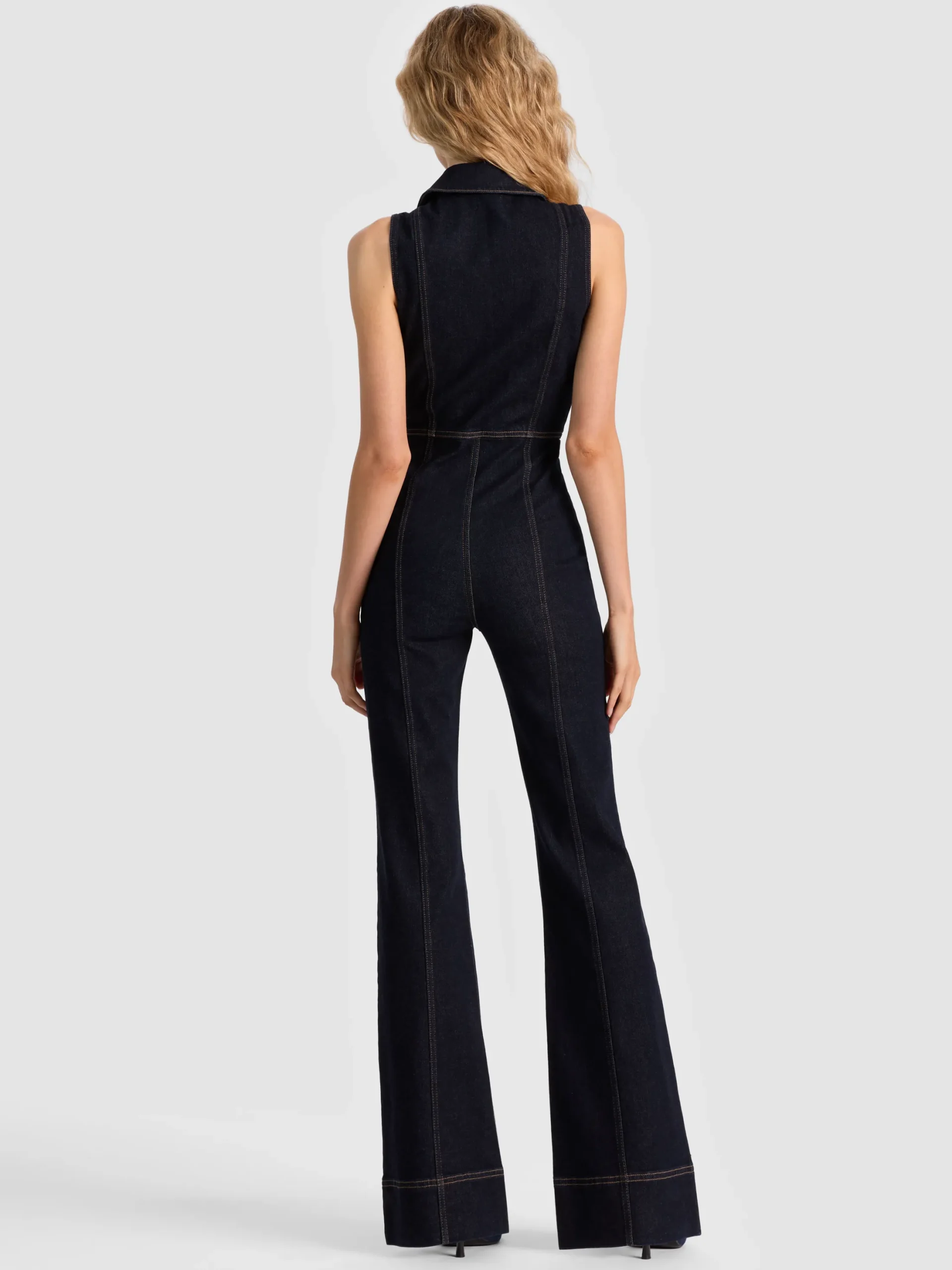 RACHEL SLEEVELESS DENIM JUMPSUIT