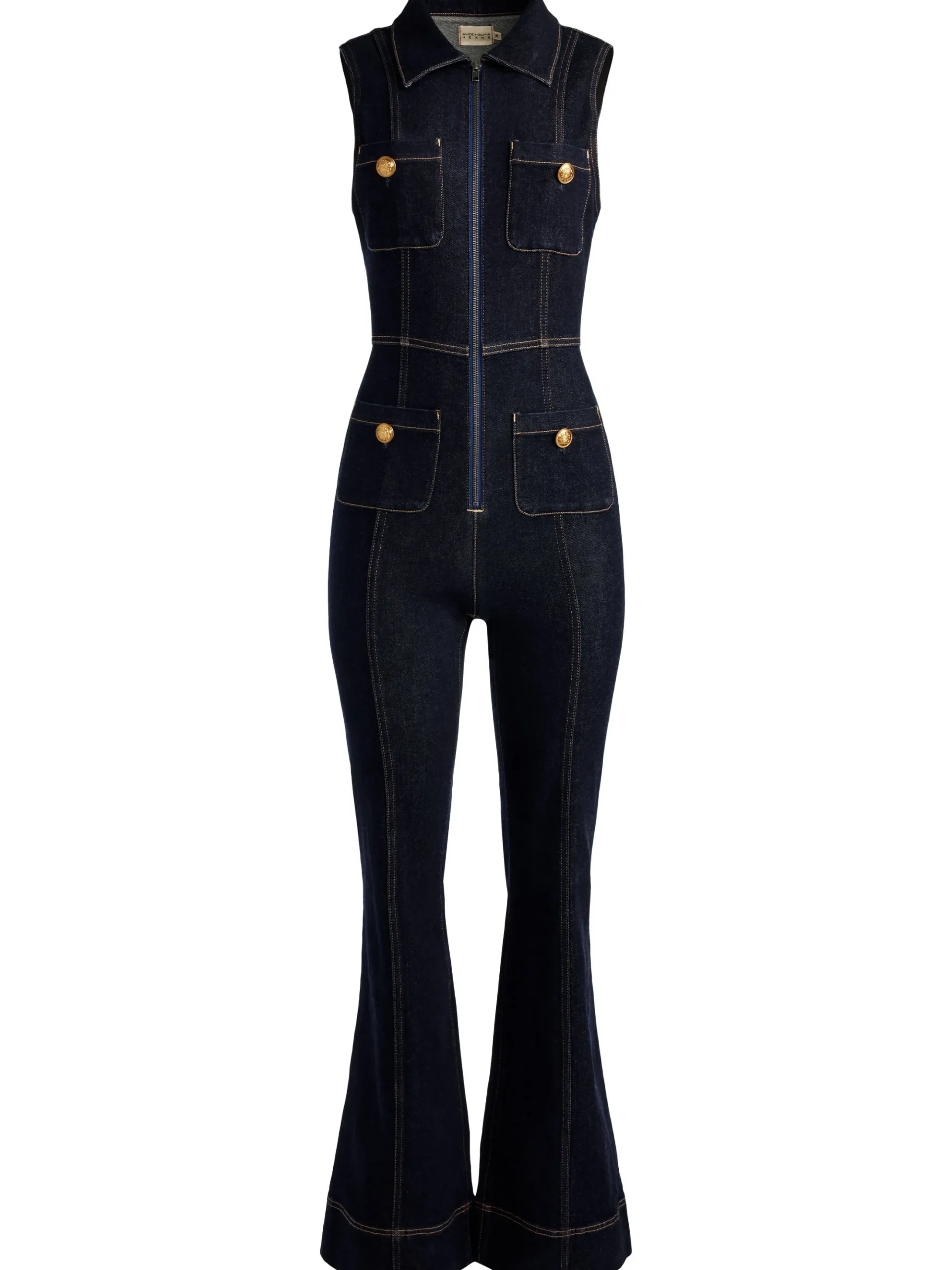 RACHEL SLEEVELESS DENIM JUMPSUIT