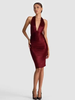 ROMY DRAPED MIDI DRESS