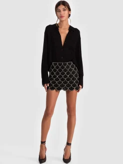 RUBI EMBELLISHED MINI SKIRT